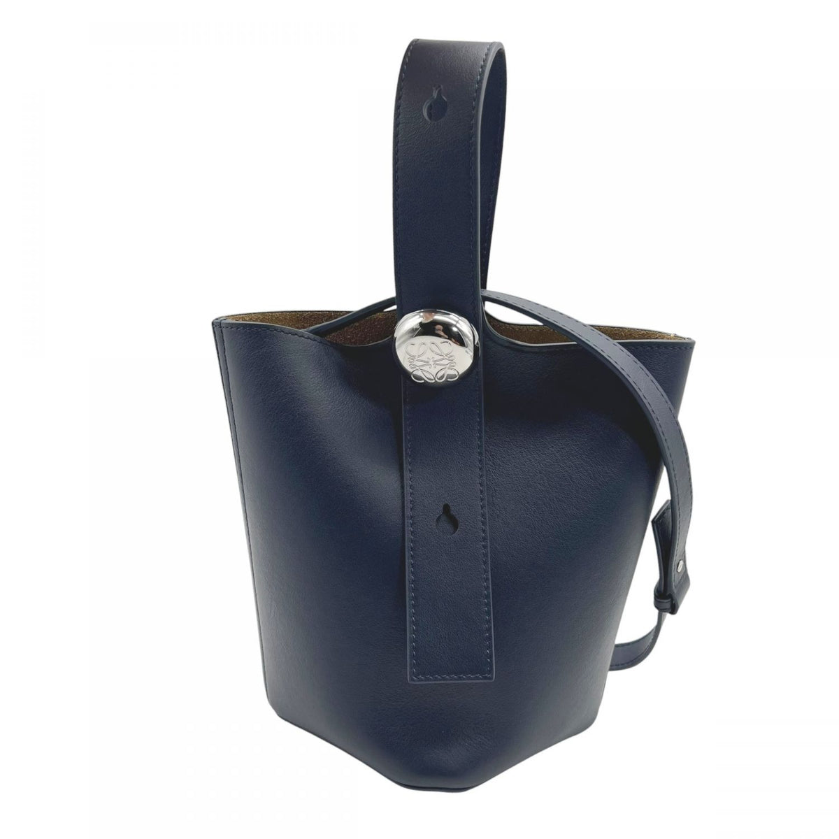 Loewe Pebble Bucket Bag Mini 2way Shoulder Bag Navy