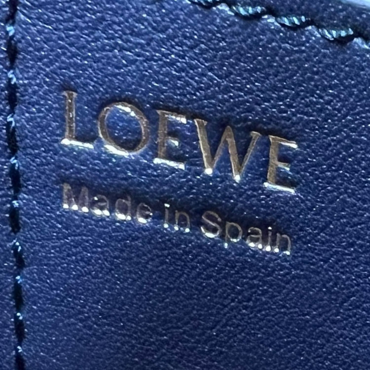 Loewe Pebble Bucket Bag Mini 2way Shoulder Bag Navy