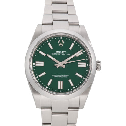 ROLEX OYSYER PERPETUAL 41 GREEN Ref.124300 SS Ca.2024