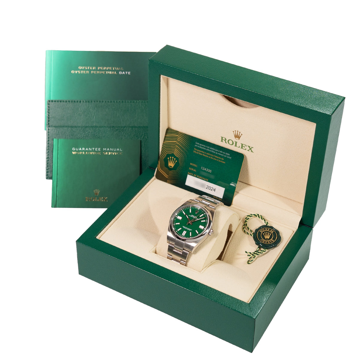 ROLEX OYSYER PERPETUAL 41 GREEN Ref.124300 SS Ca.2024