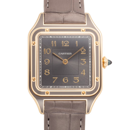 CARTIER SANTOS DUMONT LM GRAY LACQUER Ref.WGSA0097 ARABIC DIAL YG Ca.2024 ONE SHOT PRODUCTION