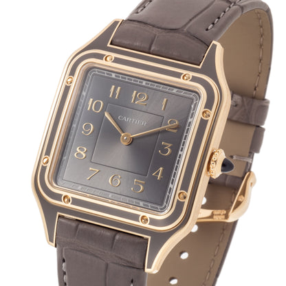 CARTIER SANTOS DUMONT LM GRAY LACQUER Ref.WGSA0097 ARABIC DIAL YG Ca.2024 ONE SHOT PRODUCTION