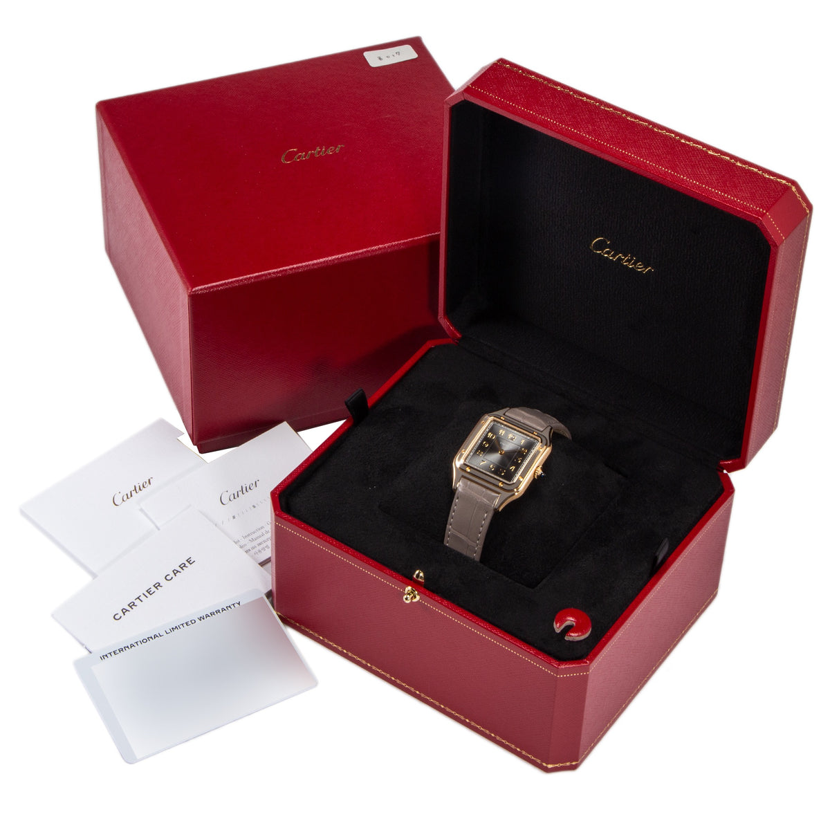 CARTIER SANTOS DUMONT LM GRAY LACQUER Ref.WGSA0097 ARABIC DIAL YG Ca.2024 ONE SHOT PRODUCTION